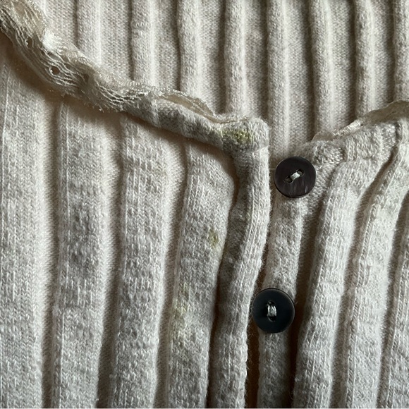 BP Rib crop top sweater 90s cute cardigan baby doll y2k cream - Picture 4 of 4